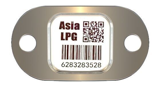 Barcode Tag LPG Cylinder Tracking Scartch Resistance 12mm*12mm