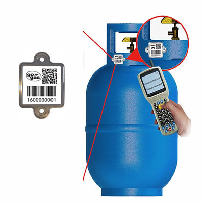Mobile APP Cylinder Metal Barcode Tag UV Resistance
