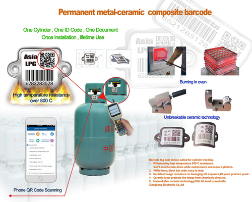 Metal Ceramic LPG Cylinder Barcode Label Anti Rust Bendable