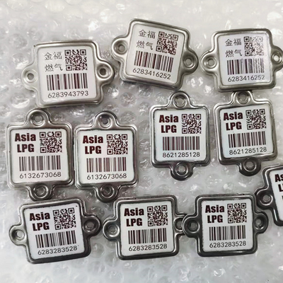 Stainless LPG Cylinder Tracking Permanent Barcode Tag